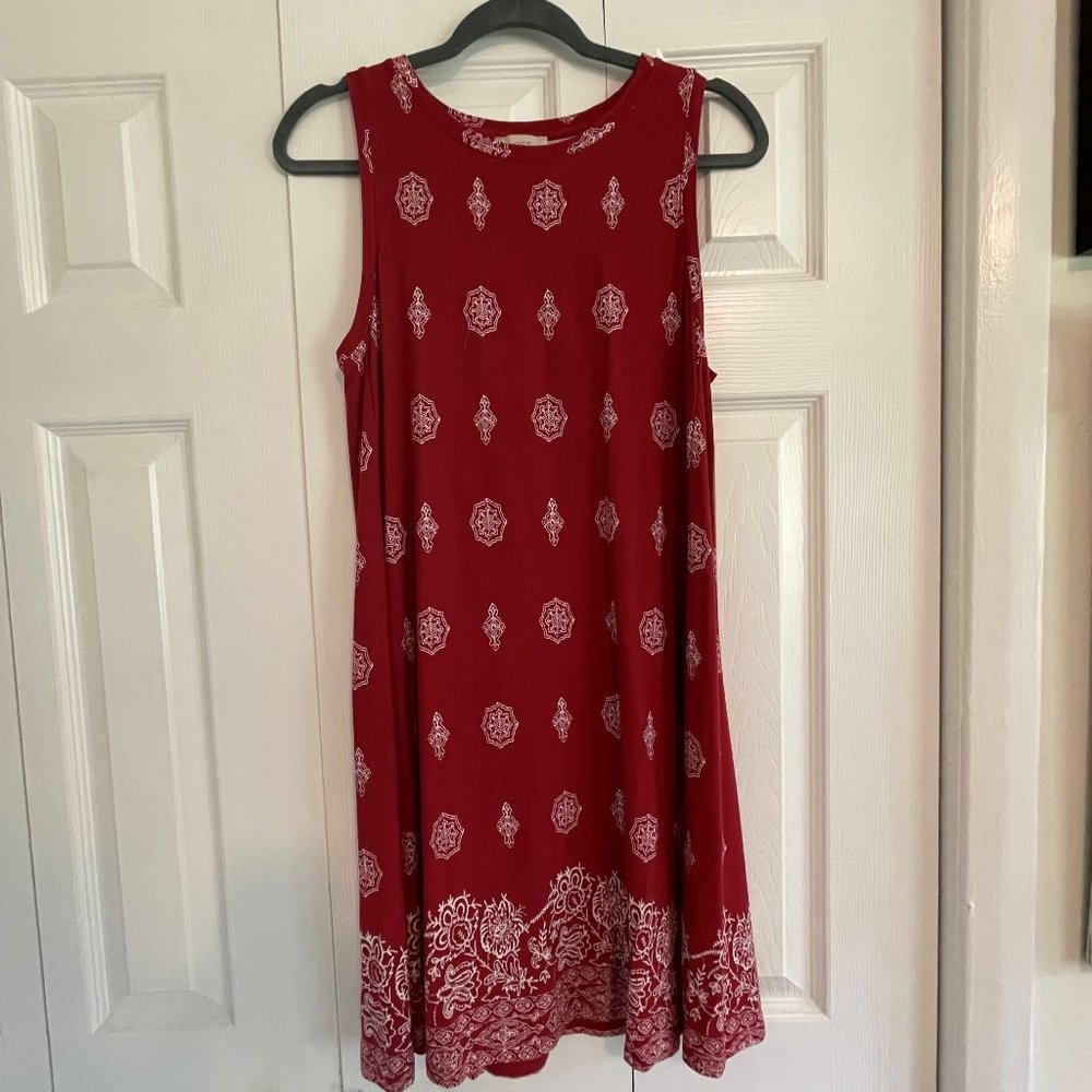 LOFT Red Shift Dress